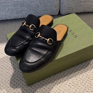 Gucci Black Leather Princeton Mule- woman’s 37.5 *USED CONDITION